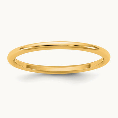Lightweight Half Round Band — 10K Yellow Gold, 1.5mm