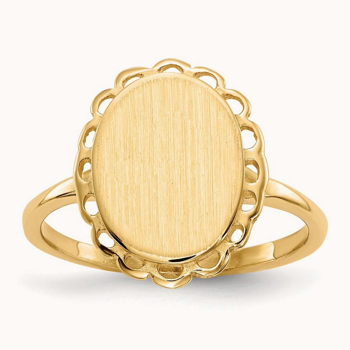 9.0x11. Open Back Signet Ring, 5mm, 14K