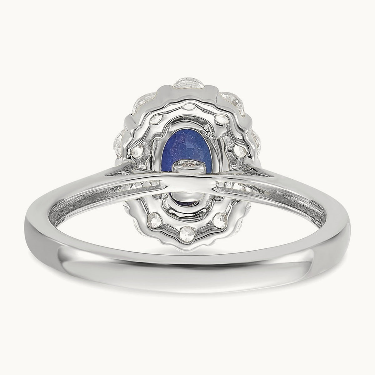 Created Sapphire Halo Ring, 0.50 ct tw Lab-Grown Diamond — photo set