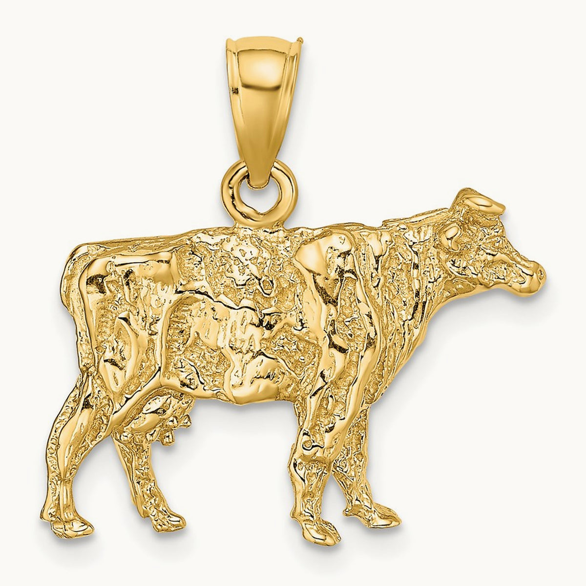 3-D Cow Charm, 14K