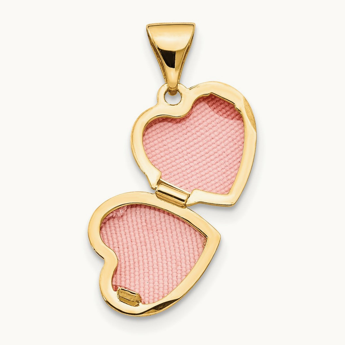 Scroll Border Heart Locket, 10mm, 14K