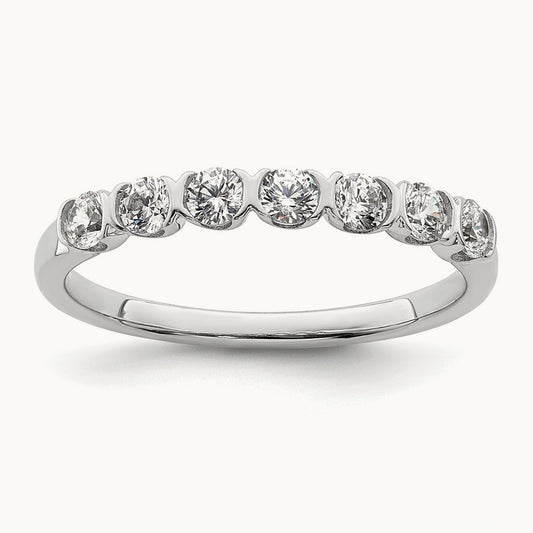 Complete 7-Stone Diamond Wedding Band, 14K White Gold