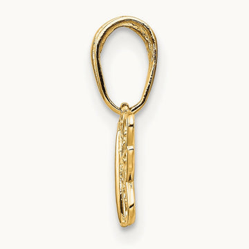 Polished Filigree Butterfly Charm — 14K Yellow Gold