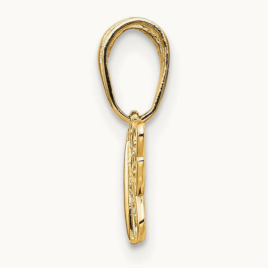 Polished Filigree Butterfly Charm — 14K Yellow Gold