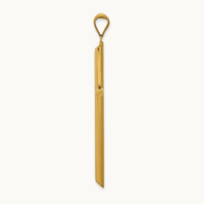3-D Polished Hollow Cross Pendant, 14K