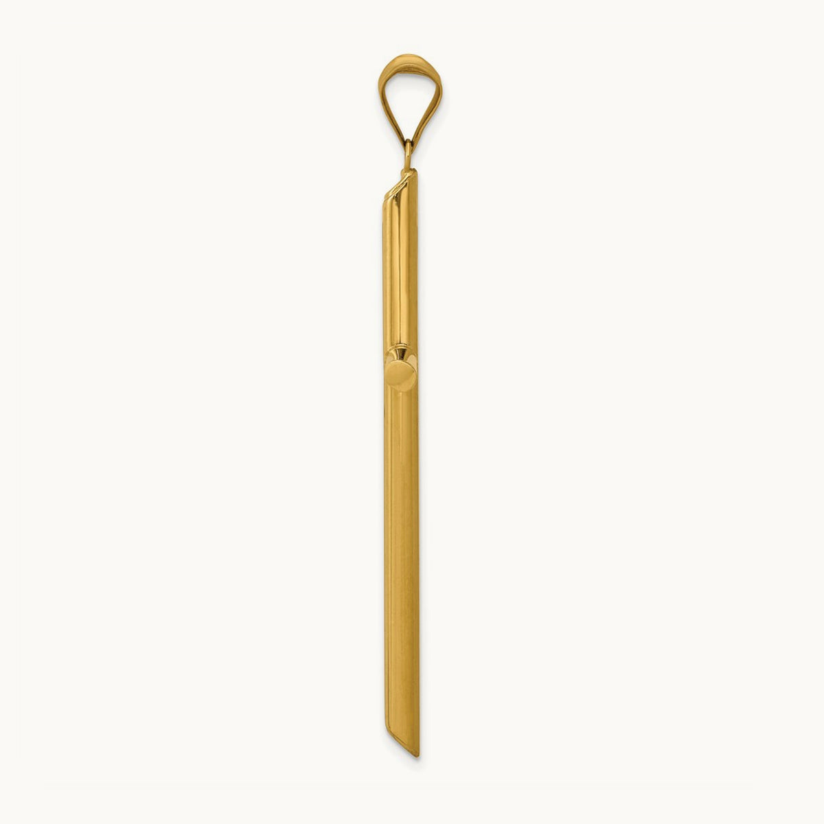 3-D Polished Hollow Cross Pendant, 14K