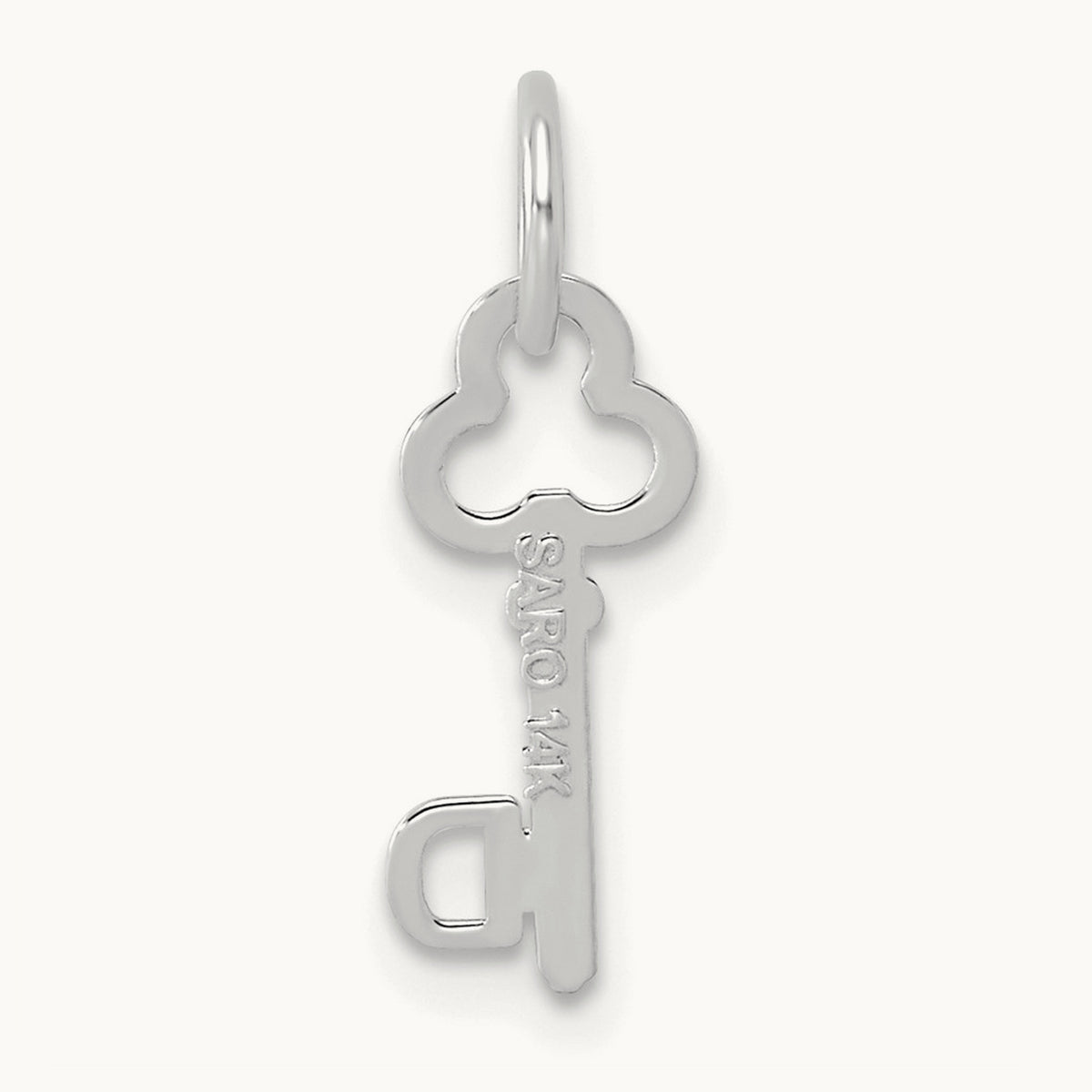 Key Initial Charm — 14K White Gold, D