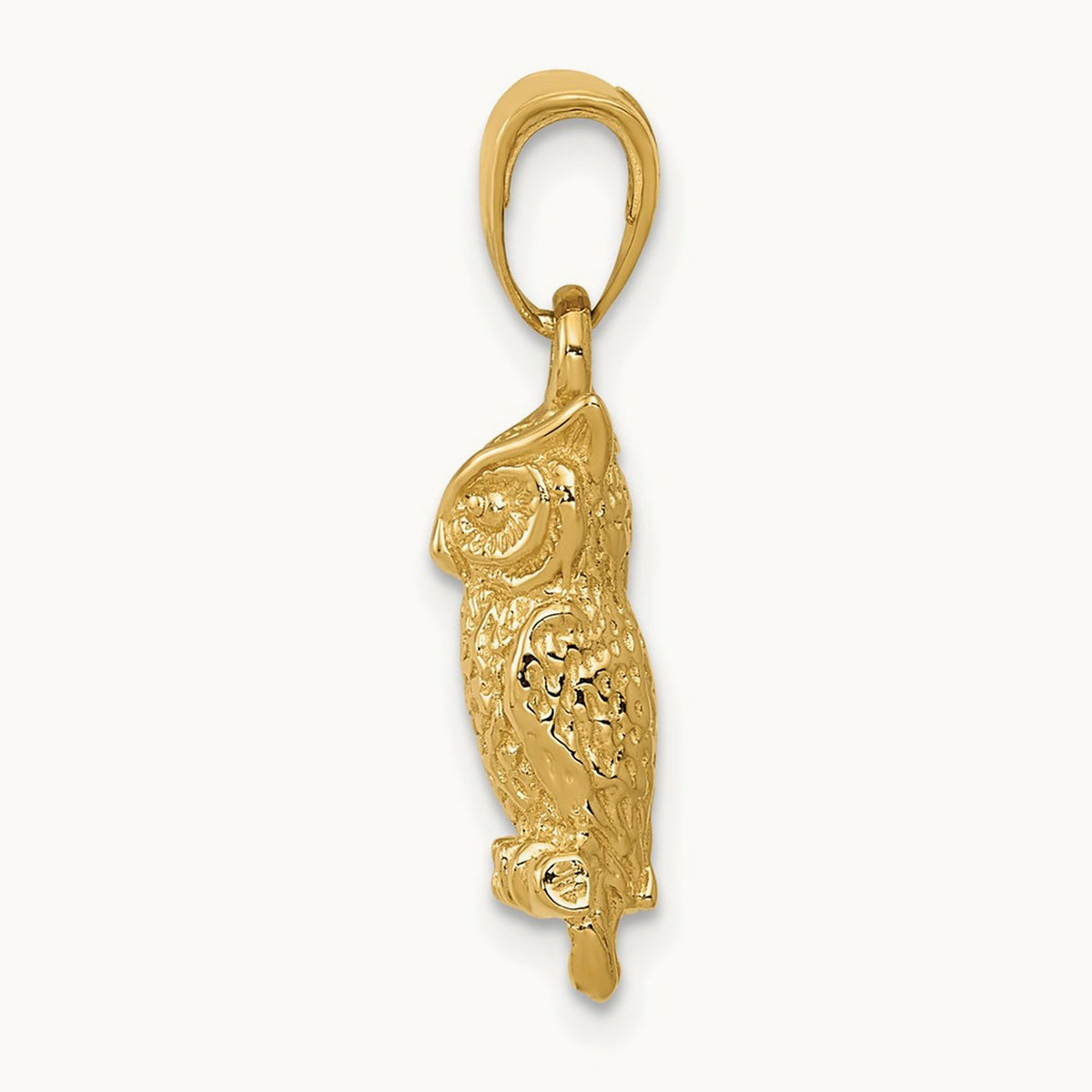 3-D Owl Pendant, 14K