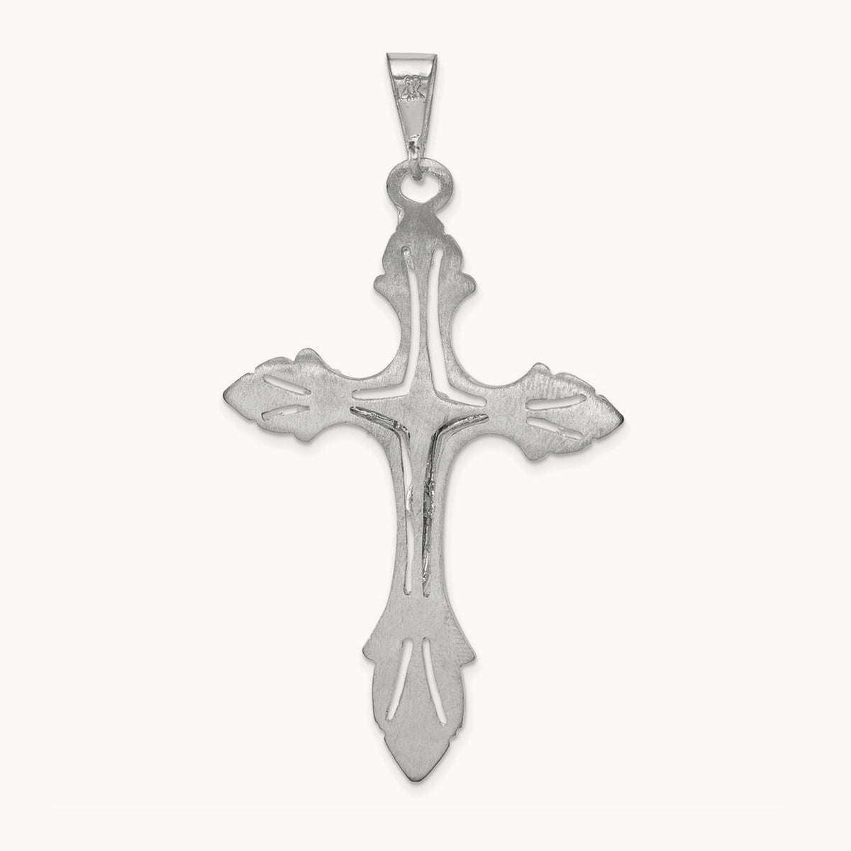 Crucifix Pendant, 14K White Gold