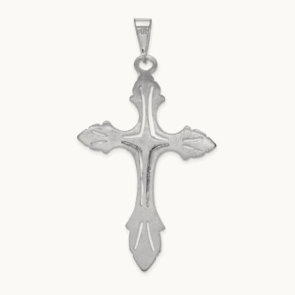Crucifix Pendant, 14K White Gold