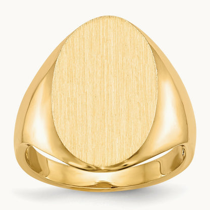 12.0x17. Open Back Signet Ring, 0mm, 14K
