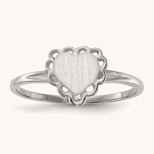Open Back Heart Signet Ring — photo set