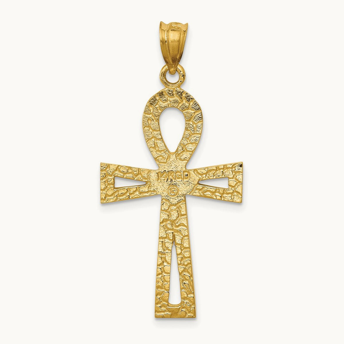 Ankh Cross Charm — 14K Yellow Gold, 39mm