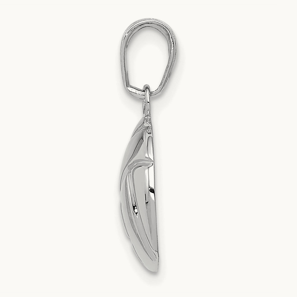 Polished Volleyball Pendant — 14K White Gold