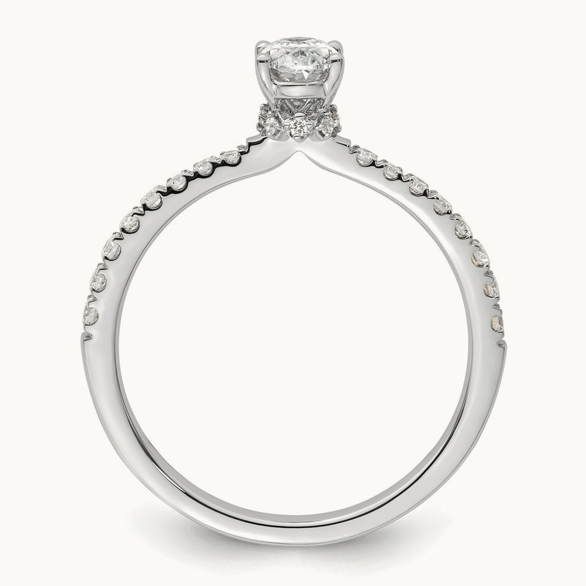 Oval Semi-Mount Solitaire Engagement Ring, 0.25-0.50 ct tw Lab-Grown Diamond — 1/4 ct