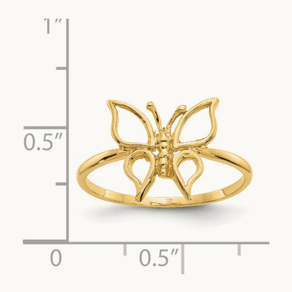 Polished Butterfly Ring, 14K