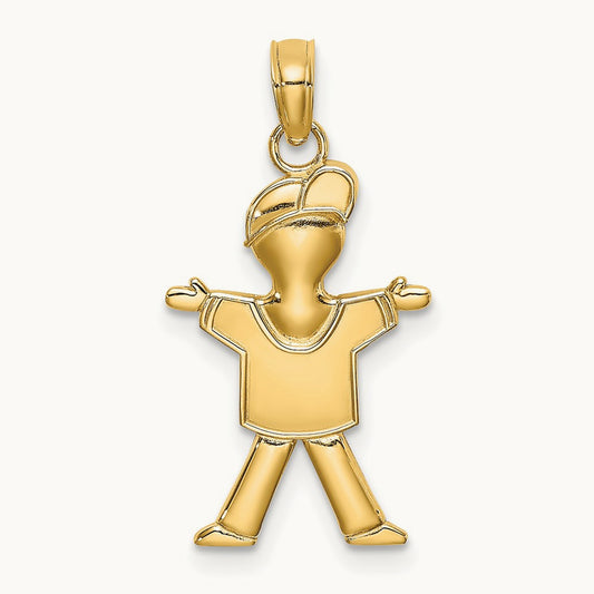 Polished Full Body Boy Charm, 14K