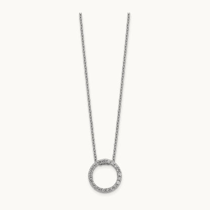 Diamond Circle 18 inch Necklace, 14K White Gold