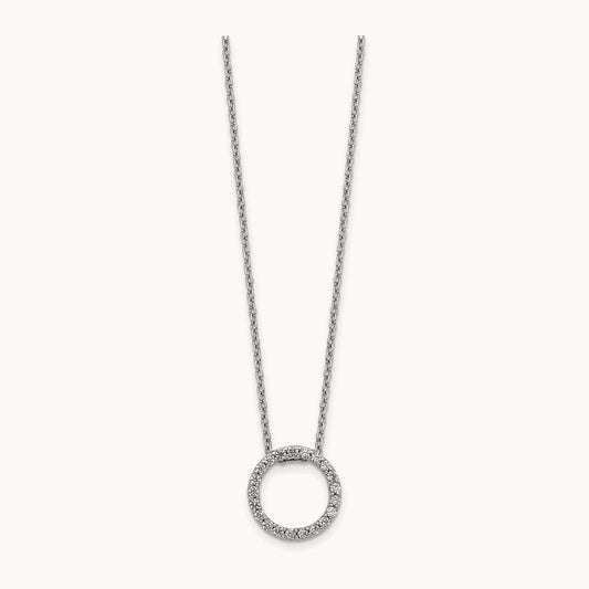 Diamond Circle 18 inch Necklace, 14K White Gold