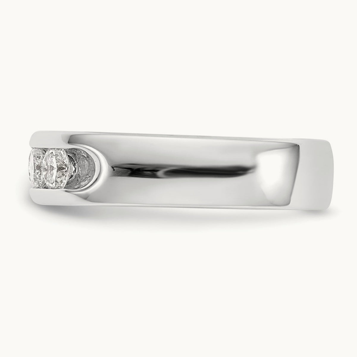 5- Stone Channel Band, 3.7mm, 14K White Gold