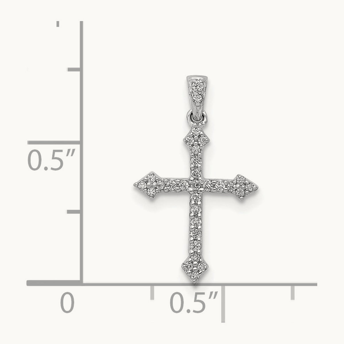1/10ct. Diamond Cross Pendant — 19mm, 0.104 ct