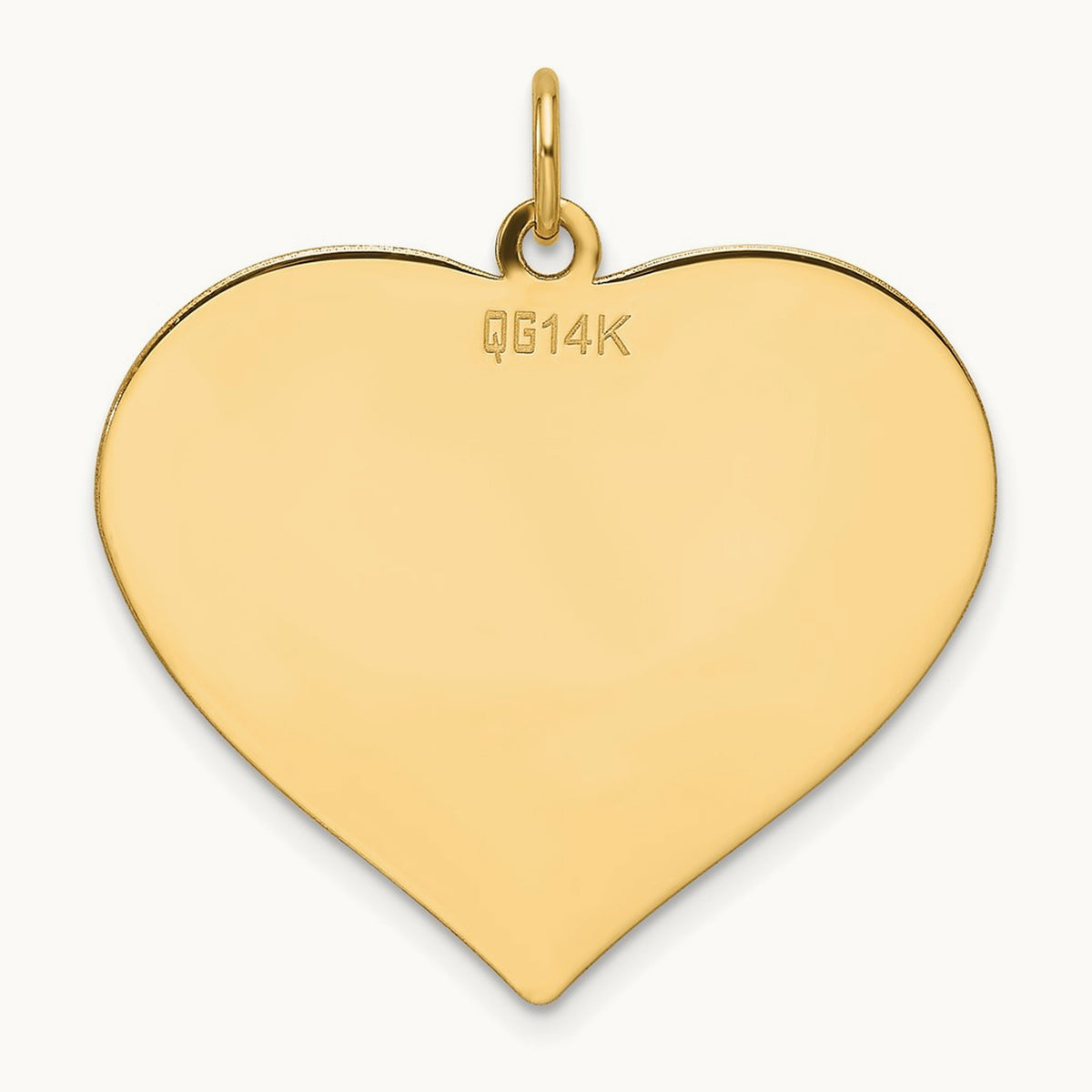 Plain .013 Gauge Engravable Heart Disc Charm — 31.3mm