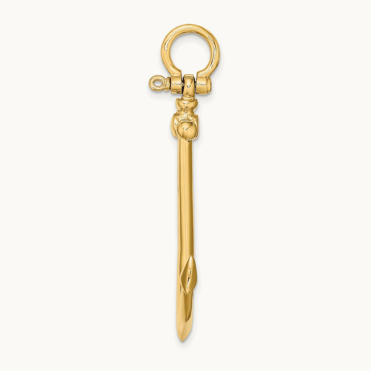 3-D Large Anchor Charm, 14K