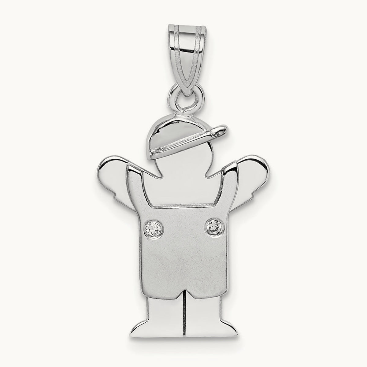 AA Diamond Kid Pendant, 14K White Gold