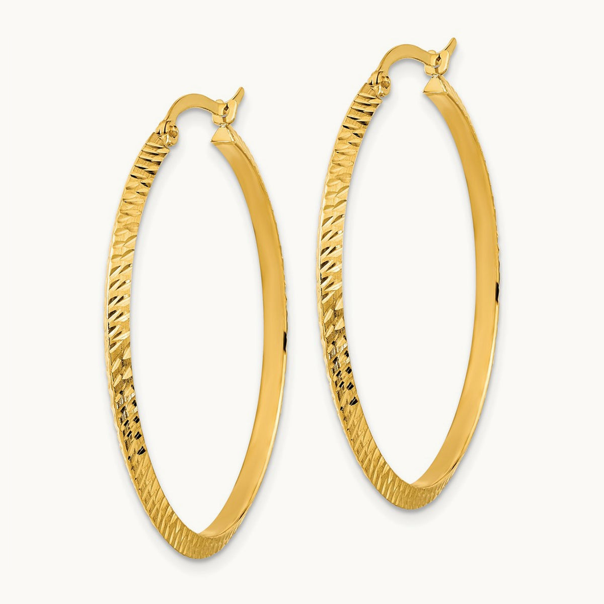 Polished Diamond-Cut Hoop Earrings — 39.25mm