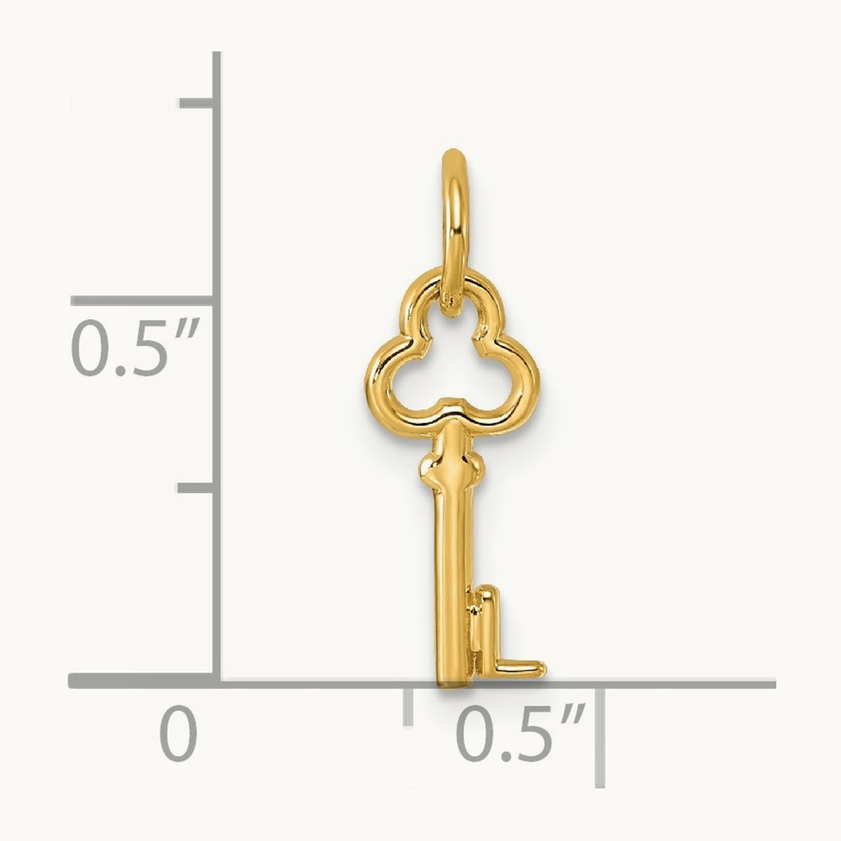 Key Initial Charm — 14K Yellow Gold, L