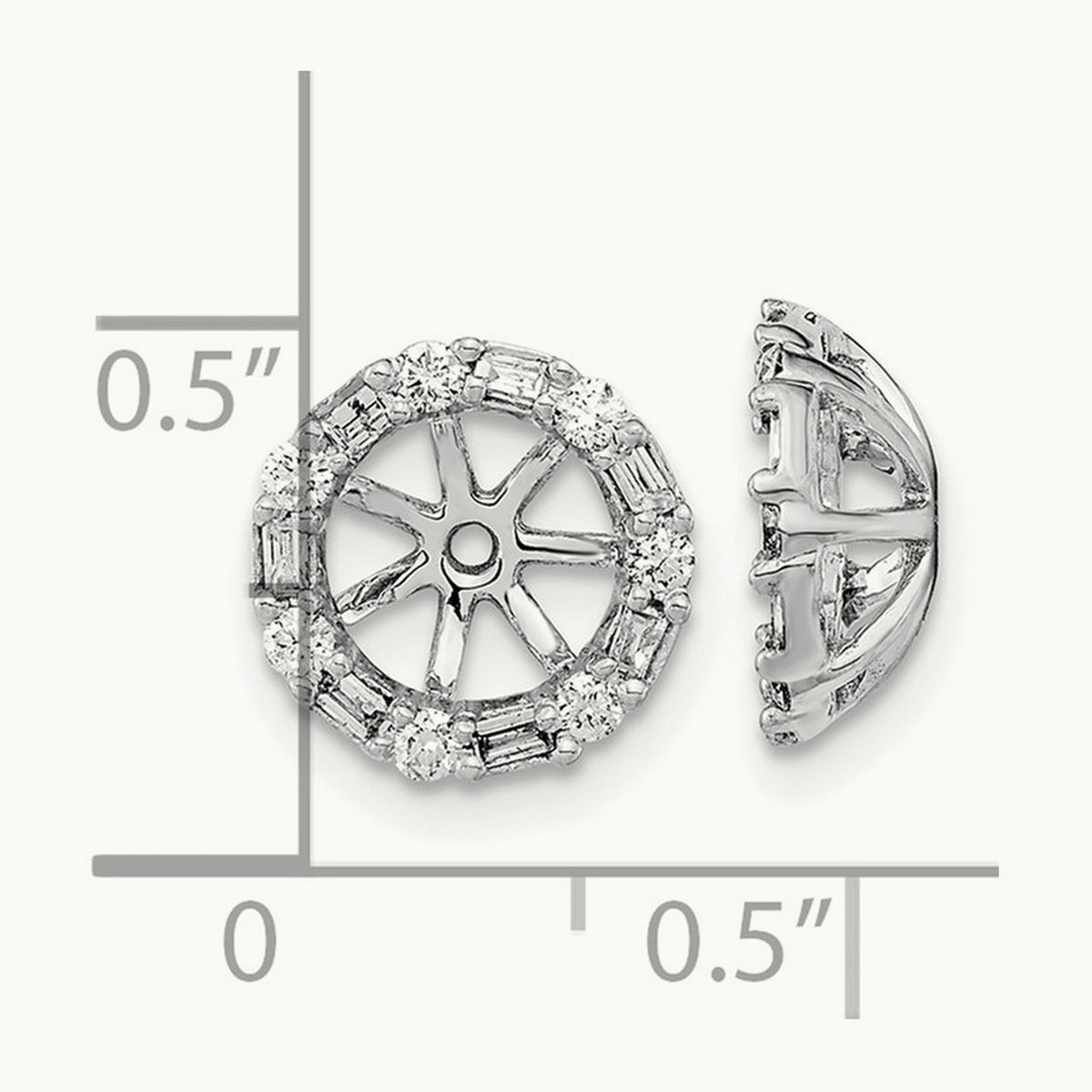 Diamond Earring Jackets — 14K White Gold, 10.5mm
