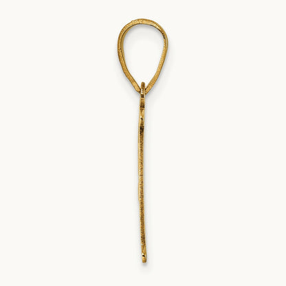 Polished Etched Letter F Initial Pendant, 14K