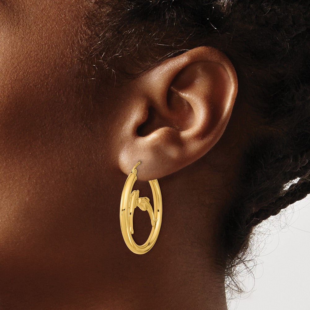 Polished Dolphins Hoop Earrings — photo set