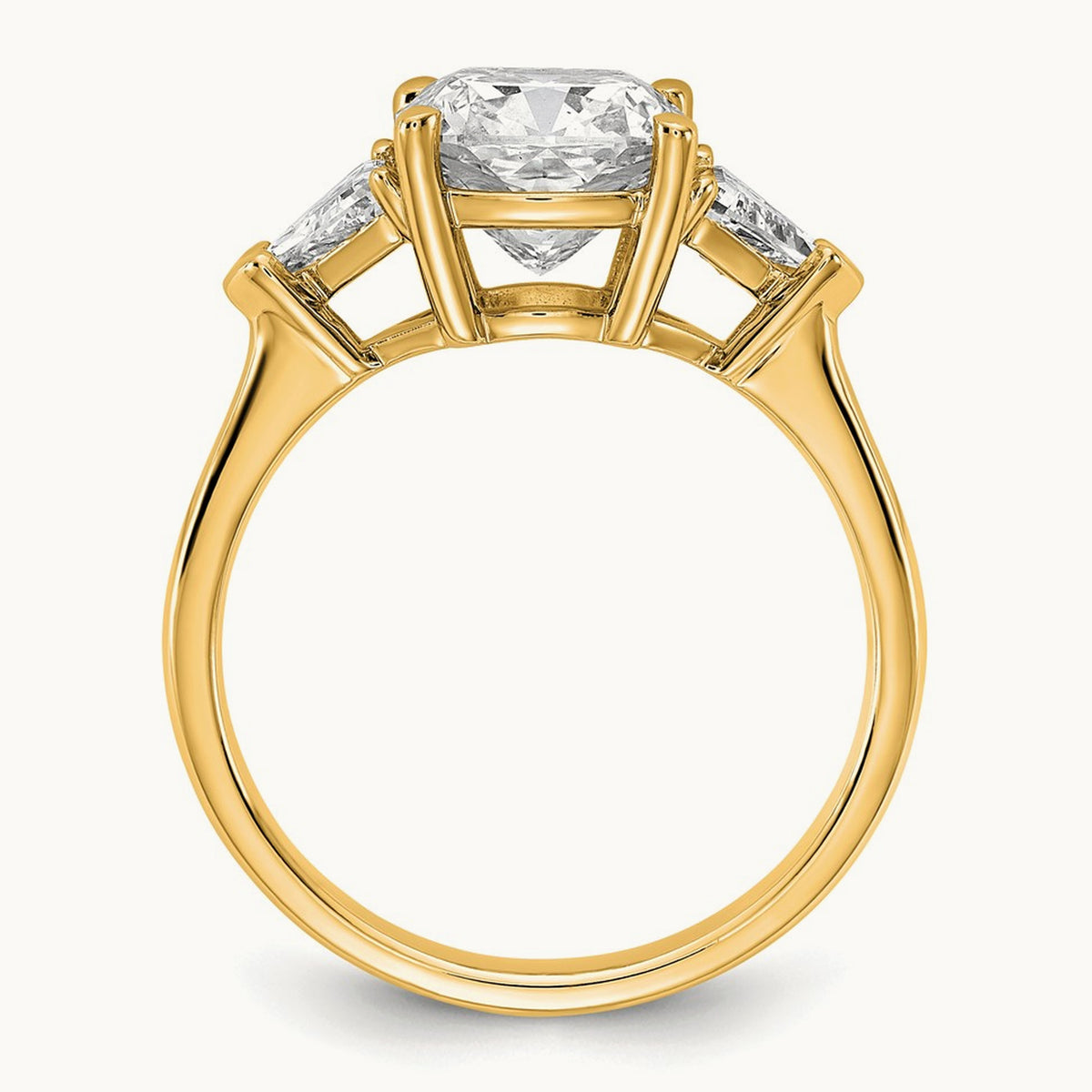 Triangle Cushion Semi-Mount Engagement Ring, 0.50-1.00 ct tw Lab-Grown Diamond — 5/8 ct, 14K Yellow Gold