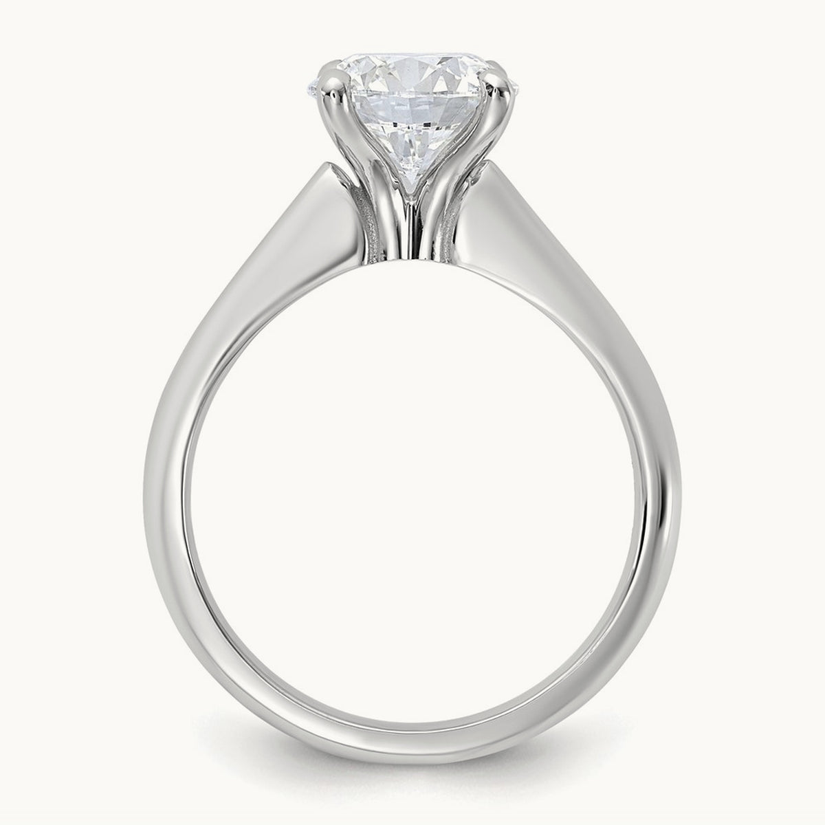Round 8X Ring, 2.00 ct tw Lab-Grown Diamond — 14K White Gold