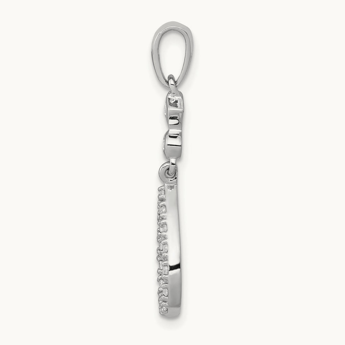1/8ct. Vintage Teardrop Diamond Pendant, 14K White Gold