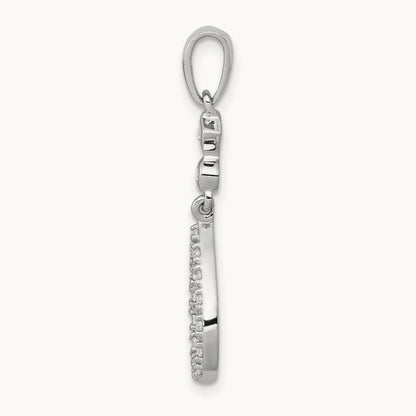 1/8ct. Vintage Teardrop Diamond Pendant, 14K White Gold