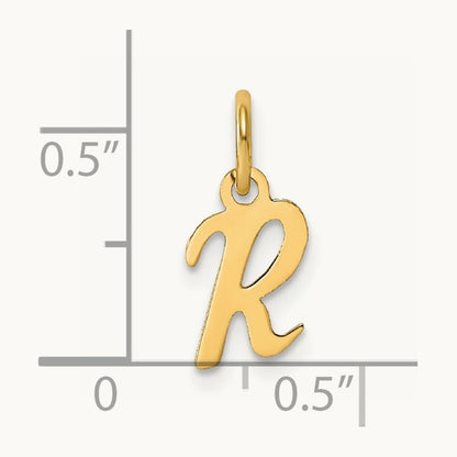 Small Script Letter R Initial Charm, 14K