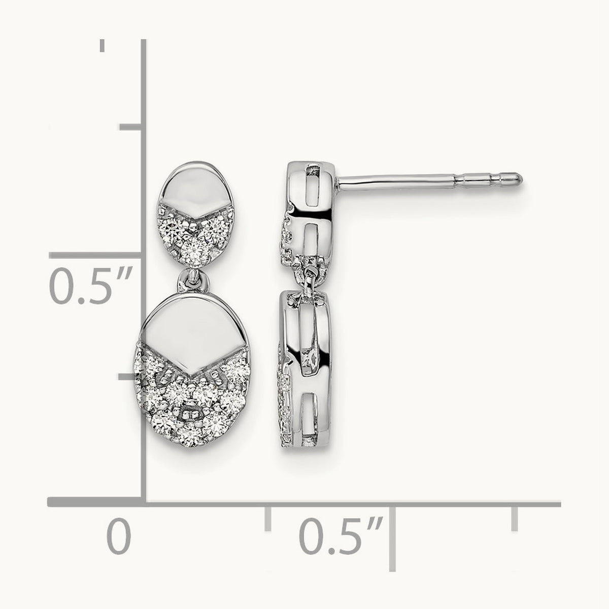 Dangle Post Earrings, 0.25 ct tw Lab-Grown Diamond