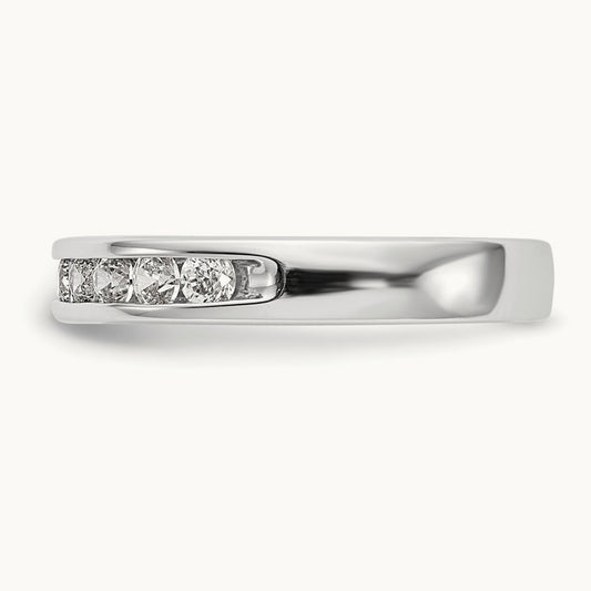 9- Stone Ladies Band Mounting, 2.4mm, 14K White Gold