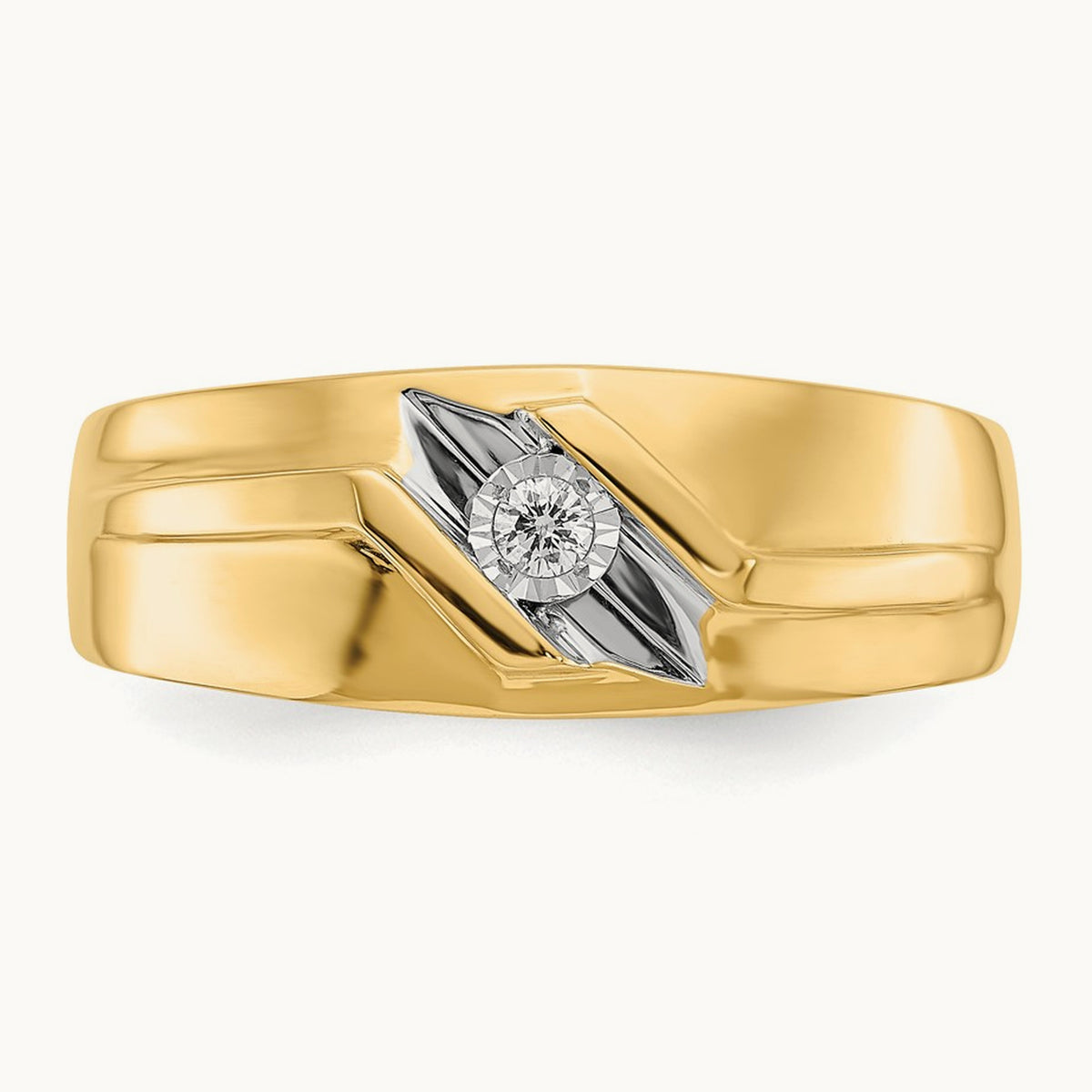Diamond Mens Ring, 14K with Rhodium