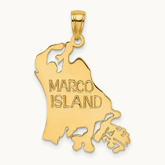 Cut Out MARCO ISLAND Charm, 14K
