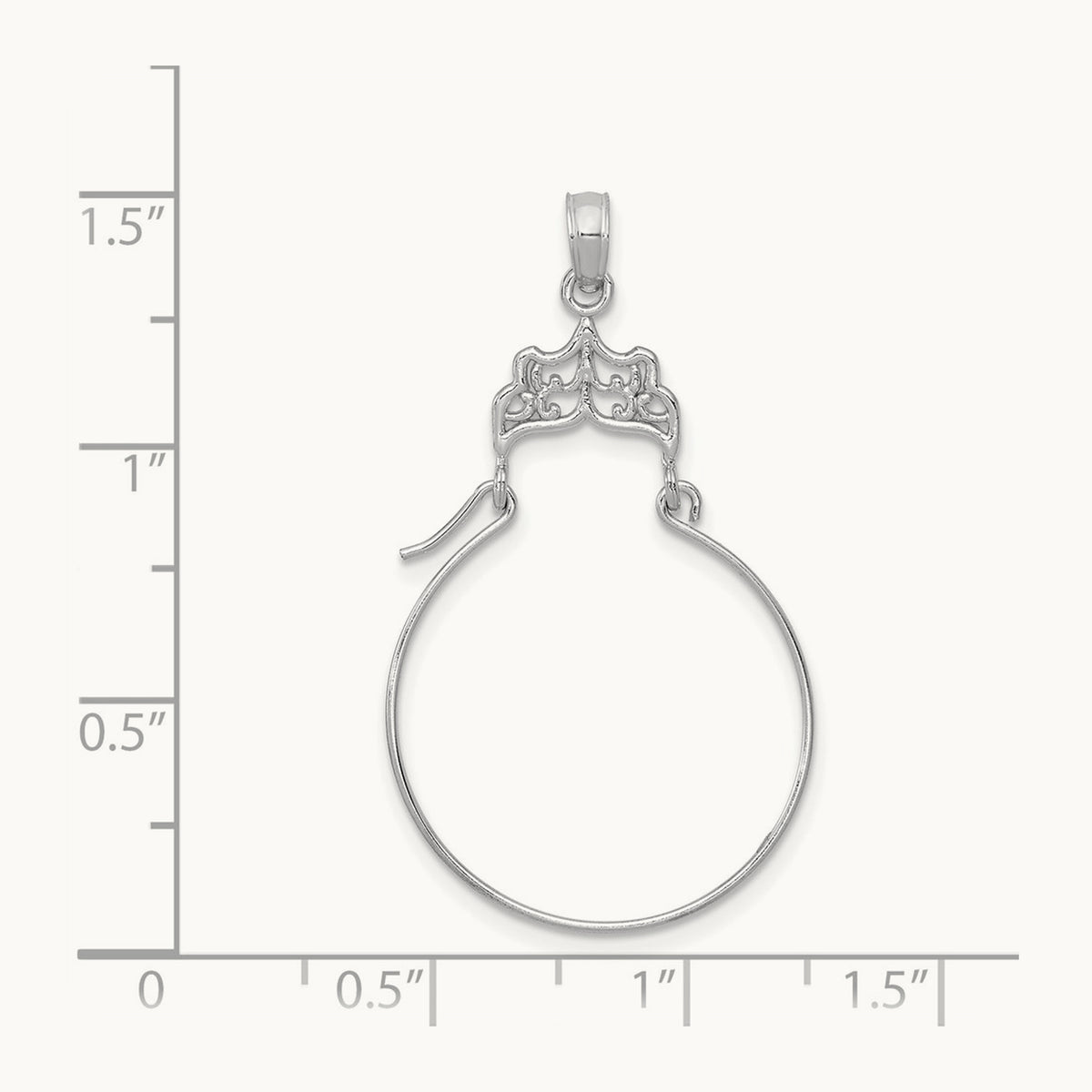 Filigree Charm Holder — 14K White Gold