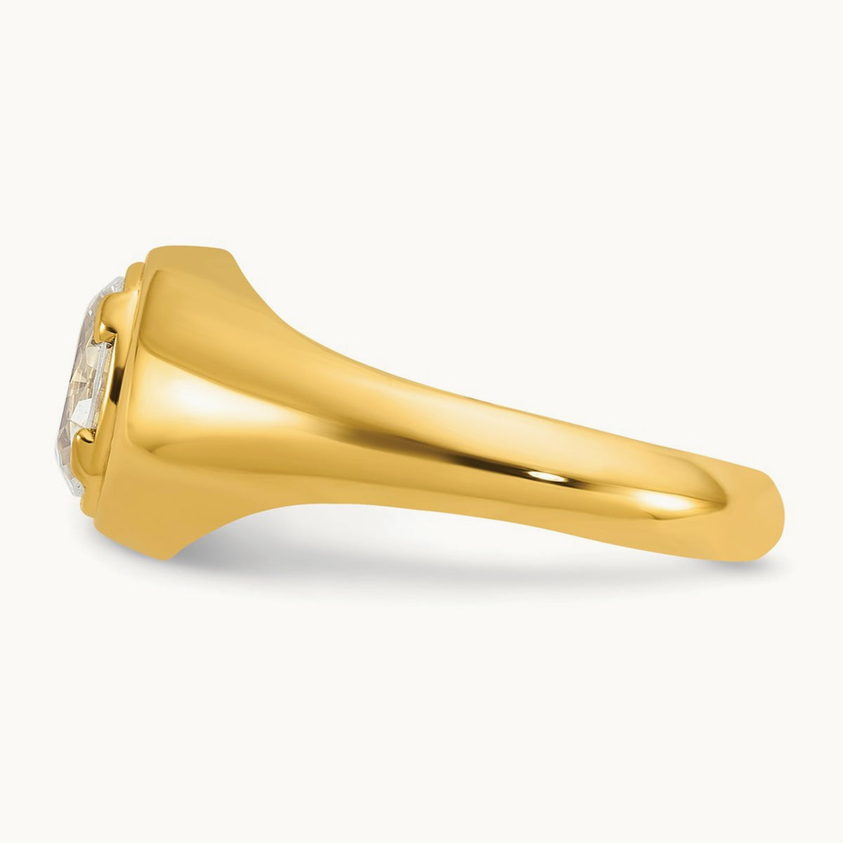 Oval Men's Ring — 14K Yellow Gold, 10