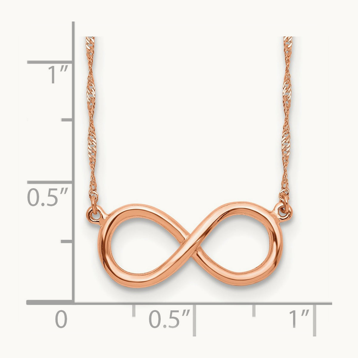 Polished Infinity Necklace — 14K Rose Gold