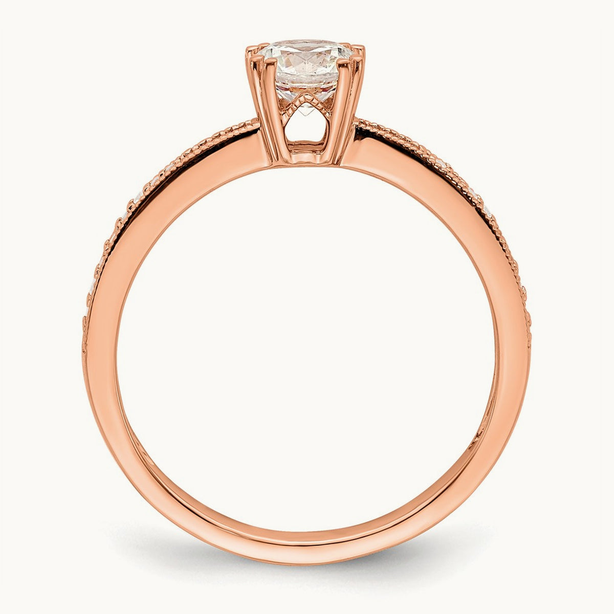 1/2ct Round Semi-Mount Engagement Dia Ring, 14K Rose Gold