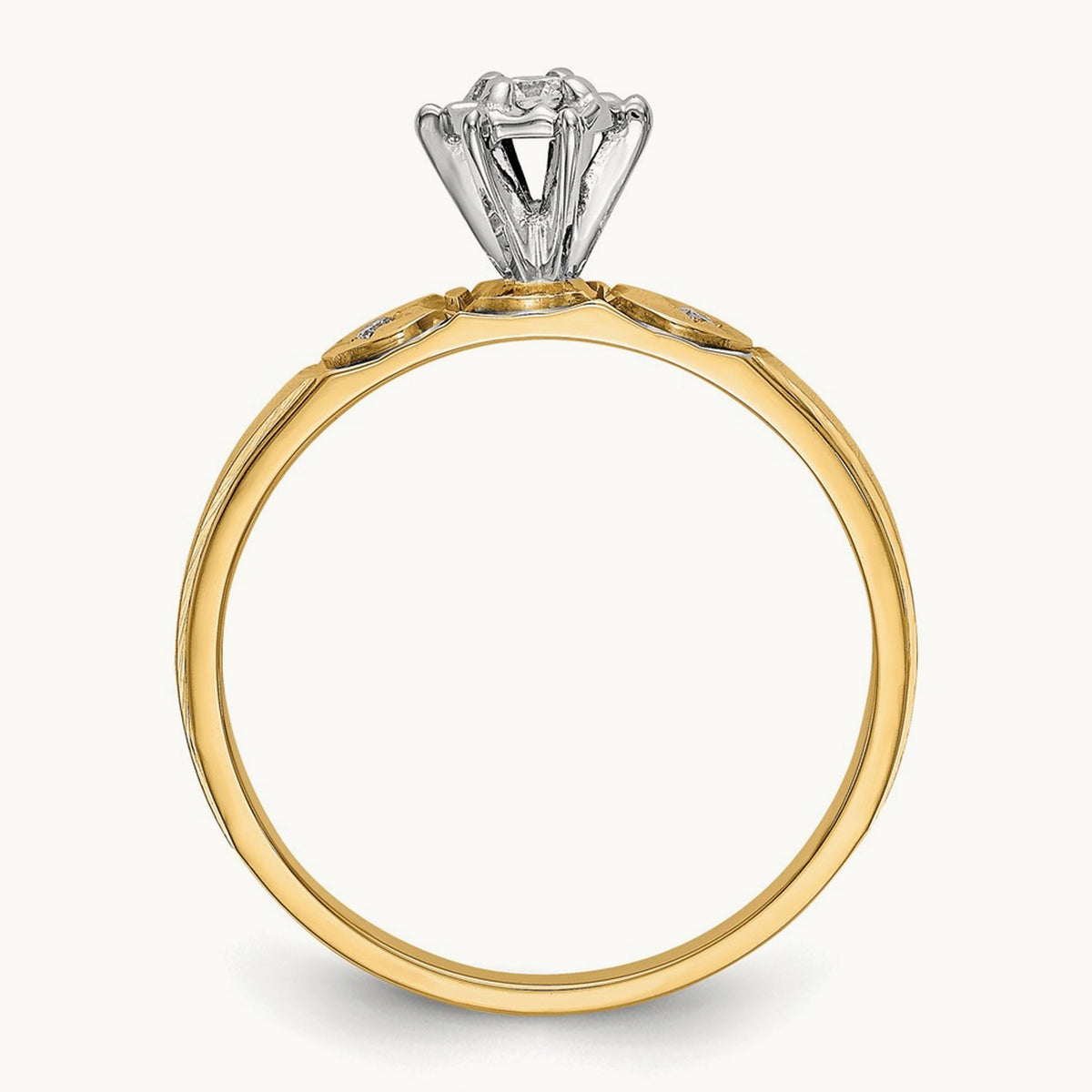 AA Quality Trio Complete Engagement Ring, 14K