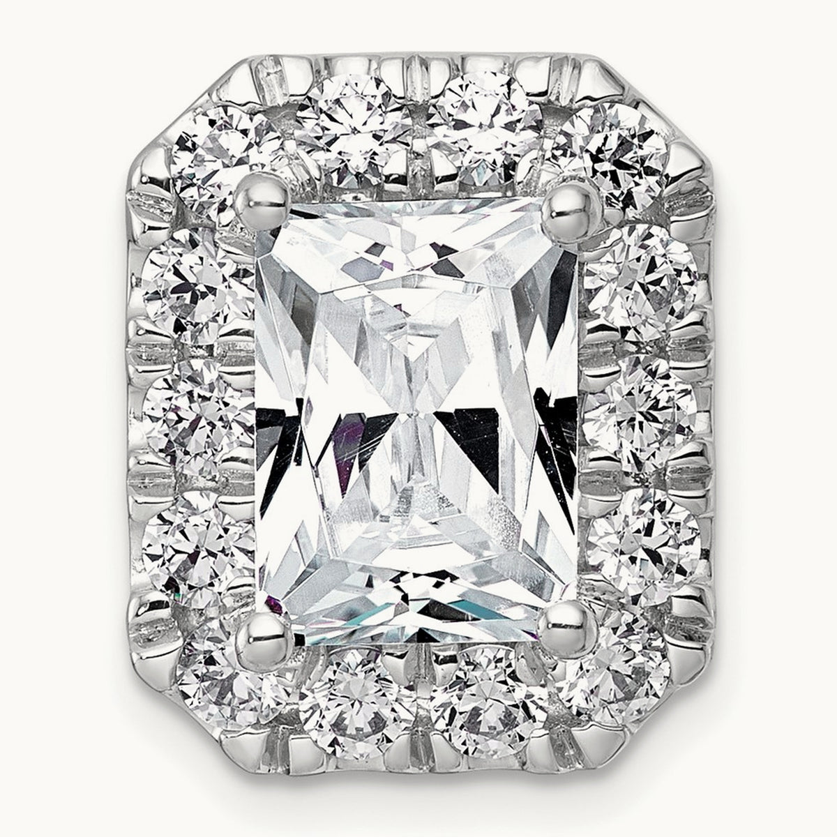 Radiant Halo Chain Slide, 0.25-5.50 ct tw Lab-Grown Diamond — 5 1/2 ct, 14K White Gold