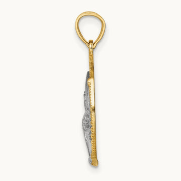 w/Rhodium Eagle Pendant, 14K