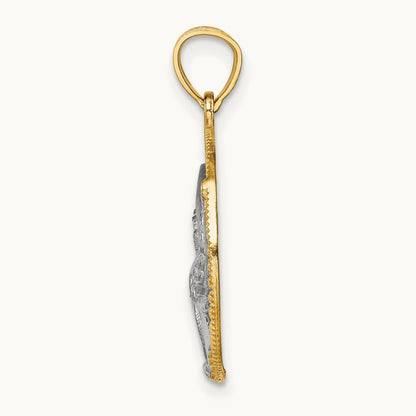 w/Rhodium Eagle Pendant, 14K